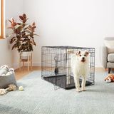 Portable, Easy to Assemble, Foldable Metal Wire Dog Crate with Removable Tray, Double Door, Divider Panel, Handle