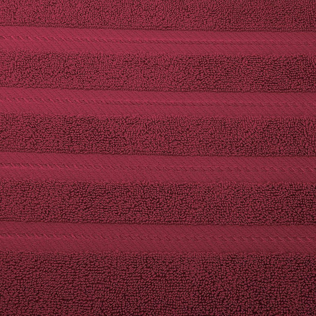 Soft Linen 100% Carde Cotton 6 Piece Towel Set, 590 GSM Heavy Weight Soft Absorbent Turkish Towels , Burgundy Red