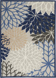 Home Aloha 5'3" x 7'5" Fabric Indoor/Outdoor Rug in Blue/Multi-Color