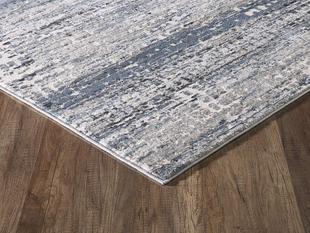 Rugs Modern Distressed Pixel Print Rectangle Area Rug, Vista Collection - Grey & Blue Rustic Contemporary