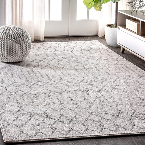Y Boho Vintage Diamond Cream/Gray Indoor Area Rug 8X10 ft, Moroccan Hype for Living Room, Bedroom, Kitchen
