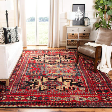Vintage Hamadan Collection Area Rug - 9' x 12', Red & Multi, Oriental Traditional Persian Design, Non-Shedding & Easy