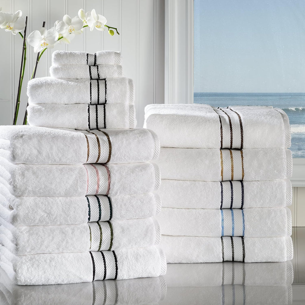 Hotel Turkish Cotton 6 Piece Towel Set, Ultra Plush Spa Quality Heavyweight Essentials , Thick Absorbent and Soft