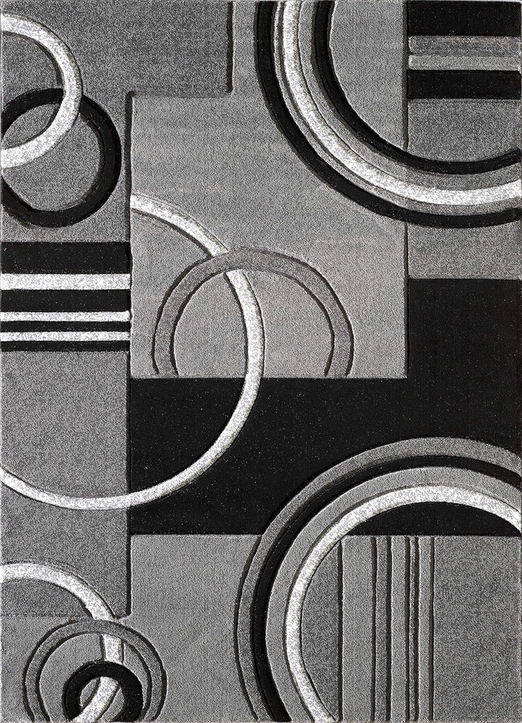 Area Rug Modern Grey Soft Hand Carved Contemporary Floor Carpet with Premium Fluffy Texture for Indoor Living