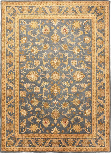 Antiquity Collection 9' x 12' Blue/Gold AT52C Handmade Traditional Oriental Premium Wool Area Rug