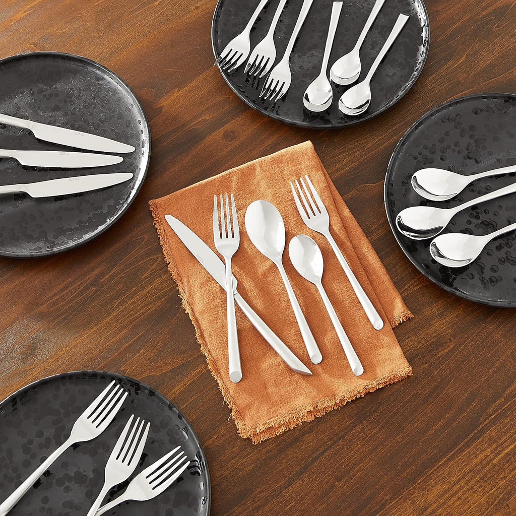 Satin Wave 20-Piece Forged Stainless Steel Flatware Set, Service for 4