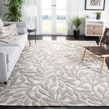 South Hampton Beige Handmade Botanical Wool Area Rug