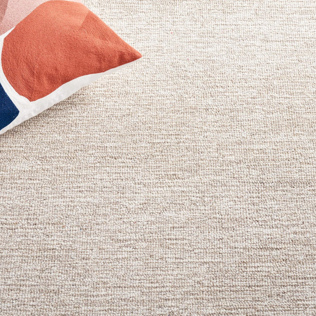 Handmade Wool Area Rug 9x12 - Abstract - X-Large - Modern Design, Natural & Ivory