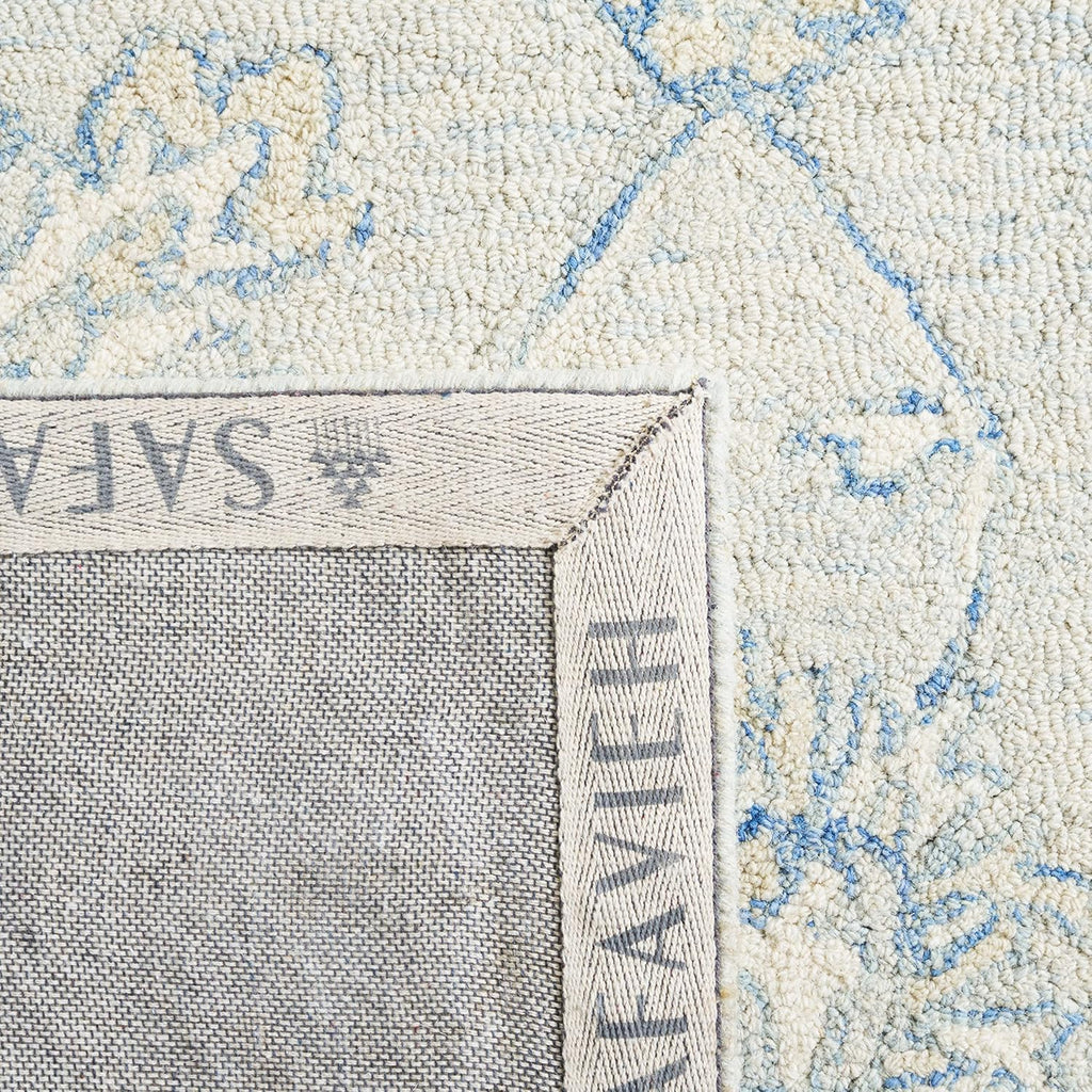 Micro-Loop 10' x 14' BlueBeige Handmade Premium Wool Dining Area Rug
