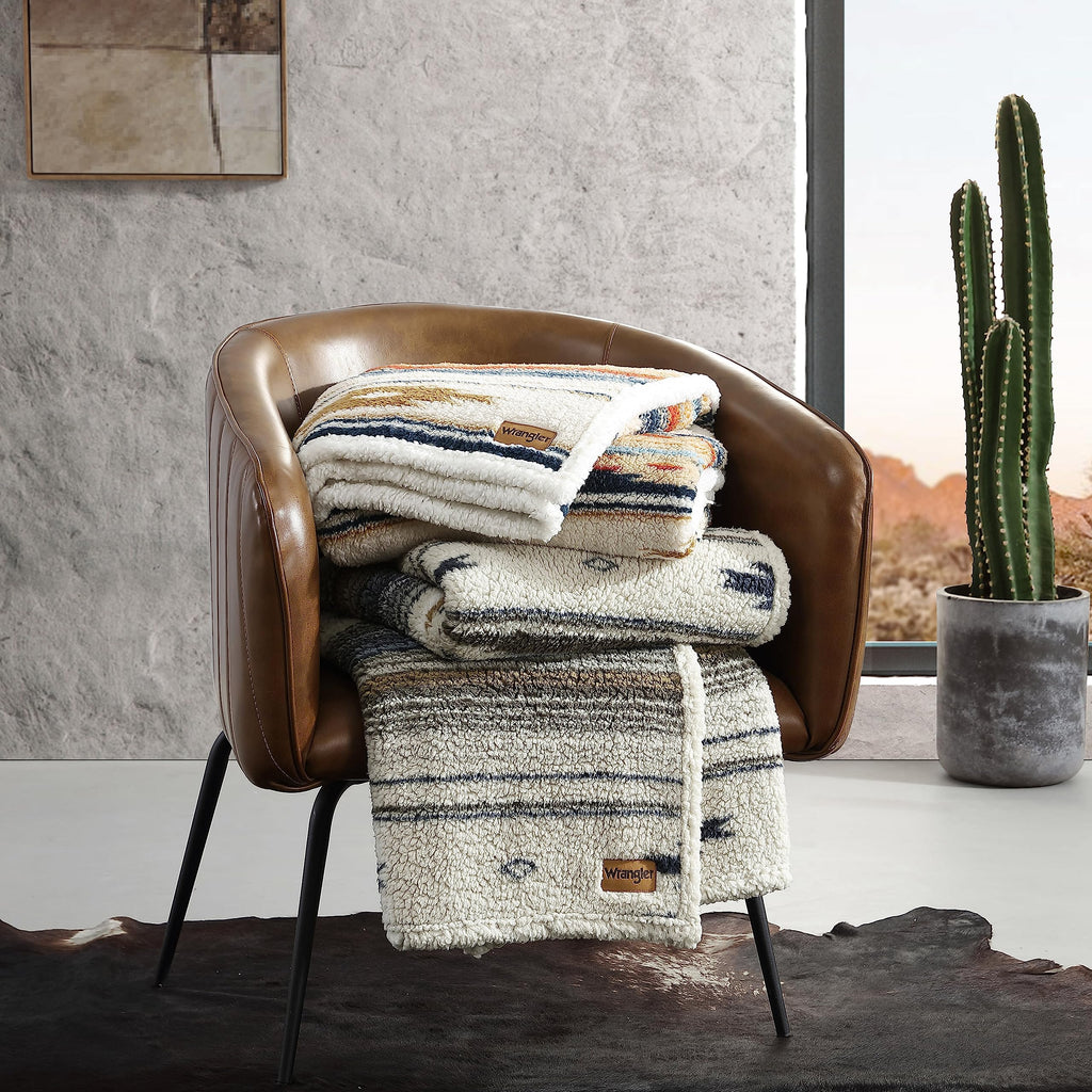 Sherpa Reverse Throw Blanket for Bed or Couch, 50 x 60