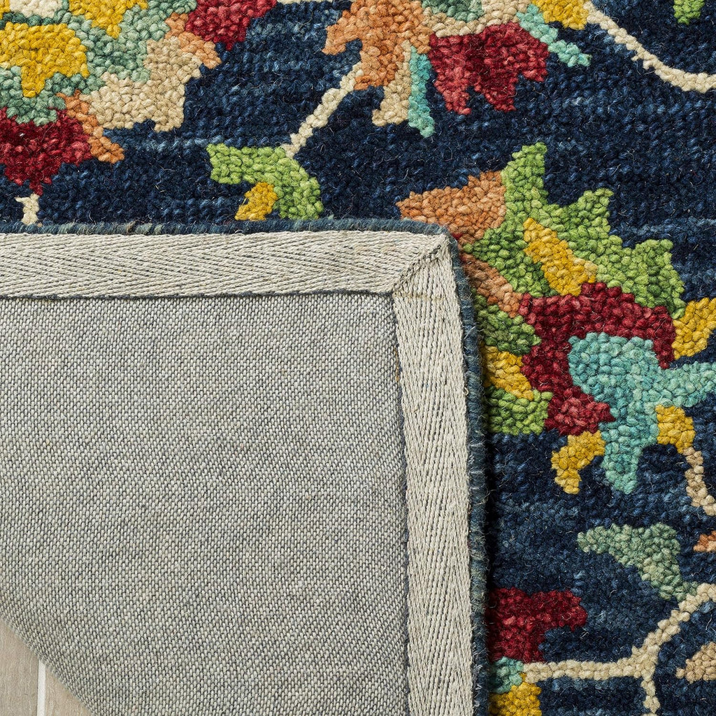 Aspen 8' x 10' Navy/Red Handmade Boho Wool Area Rug