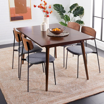 Abstract Collection Area Rug - 10' x 14', Ivory & Rust, Handmade Wool, Ideal for High Traffic Areas in Living Room