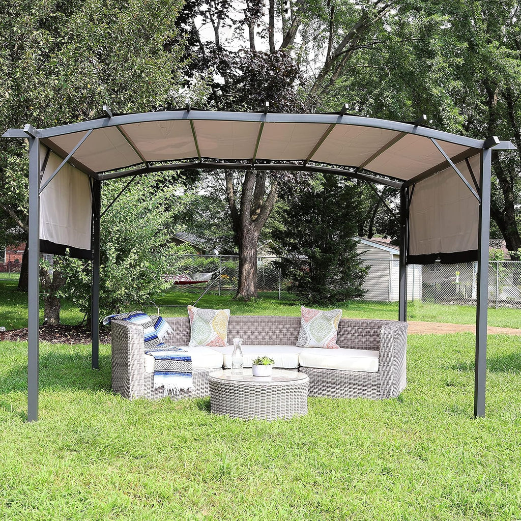 9' x 12' Outdoor Pergola with Retractable Canopy