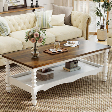 Wood Coffee Table, Classical Coffee Tables, Center Table, White 120