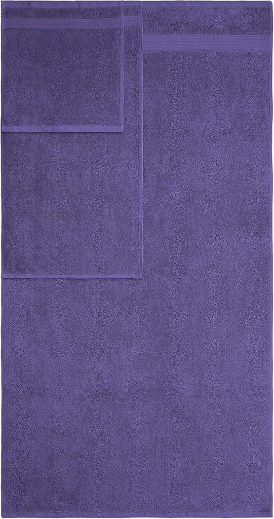 6 Piece Towel Set , 100% Cotton Turkish Bathroom Towels, 2 Bath Towels 2 Hand Towels 2 Washcloths, Purple