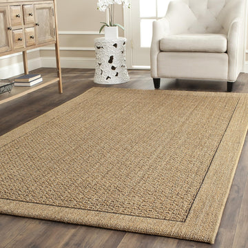 Palm Beach Collection Accent Rug - 4' x 6', Natural, Sisal Design, Non-Shedding & Easy Care, Ideal for High Traffic