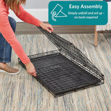 42-Inch iCrate for Large Breeds, 71-90 lbs, Double Door Folding Dog Crate with Divider Panel