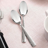 89-Piece Hammered 18/10 Stainless Steel Silverware Cutlery Set with Serving Set, Flatware Service for 12