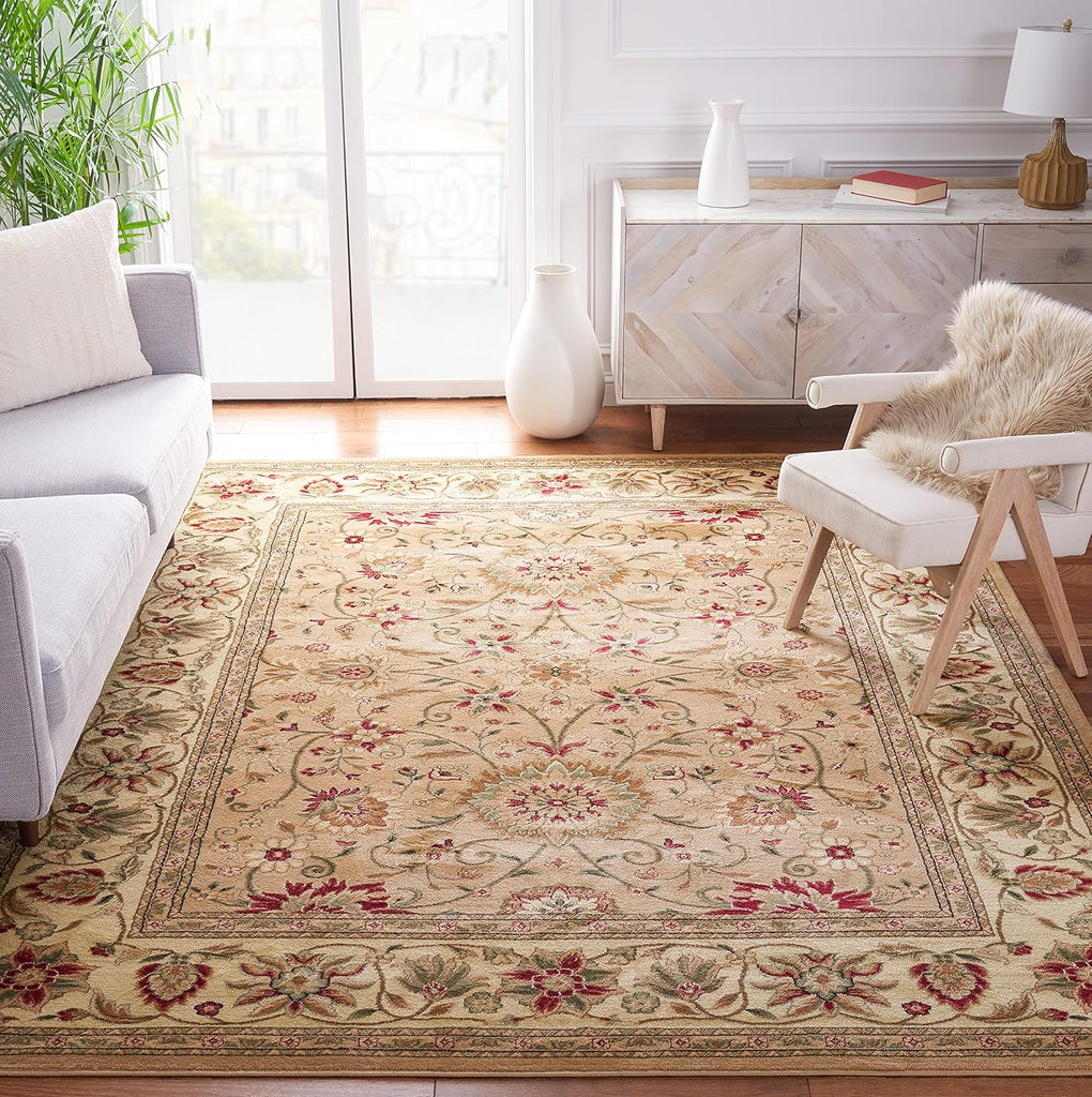 Lyndhurst Area Rug - 10' x 14', Beige & Ivory, Traditional Oriental Design, Non-Shedding & Easy Care