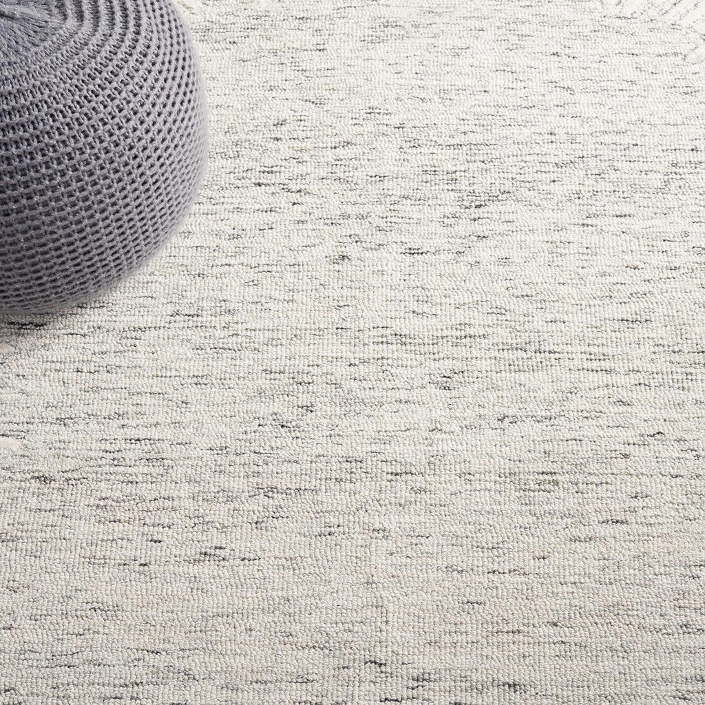Abstract Area Rug - 11' x 15', Grey & Ivory, Handmade Wool