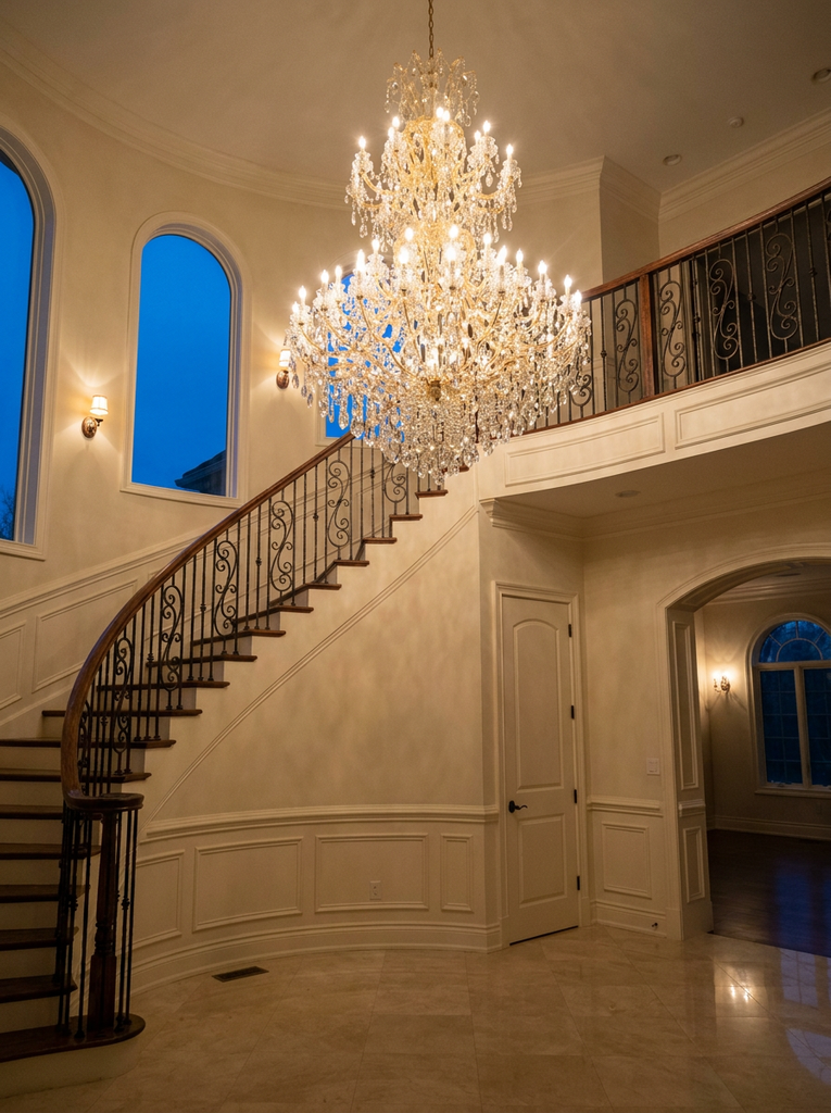 Maria Theresa Chandelier Crystal Lighting Dressed With Empress Crystal - 72 Lights Gold Finish H87" W63" Great For Large Foyer / Entryway - A83-3000G72G