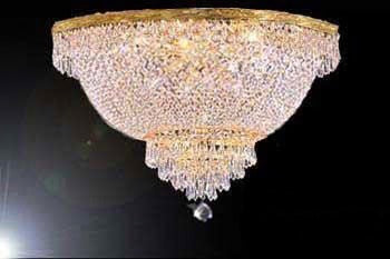 French Empire Crystal Semi Flush Chandelier Lighting H18" X W24" - A500-Flush/870/9