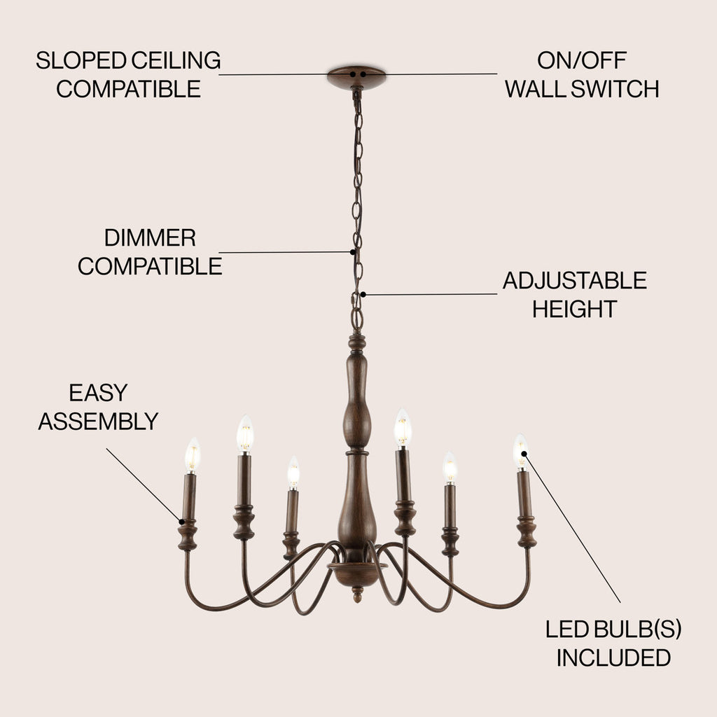 Adelinah 6-Light Classic / Traditional Chandelier