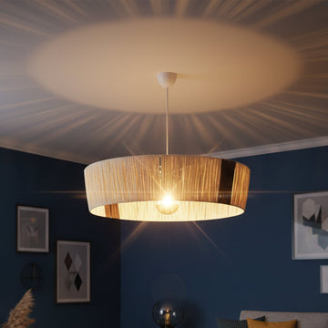 Adjustable Height Metal Body Wide Drum Chandelier