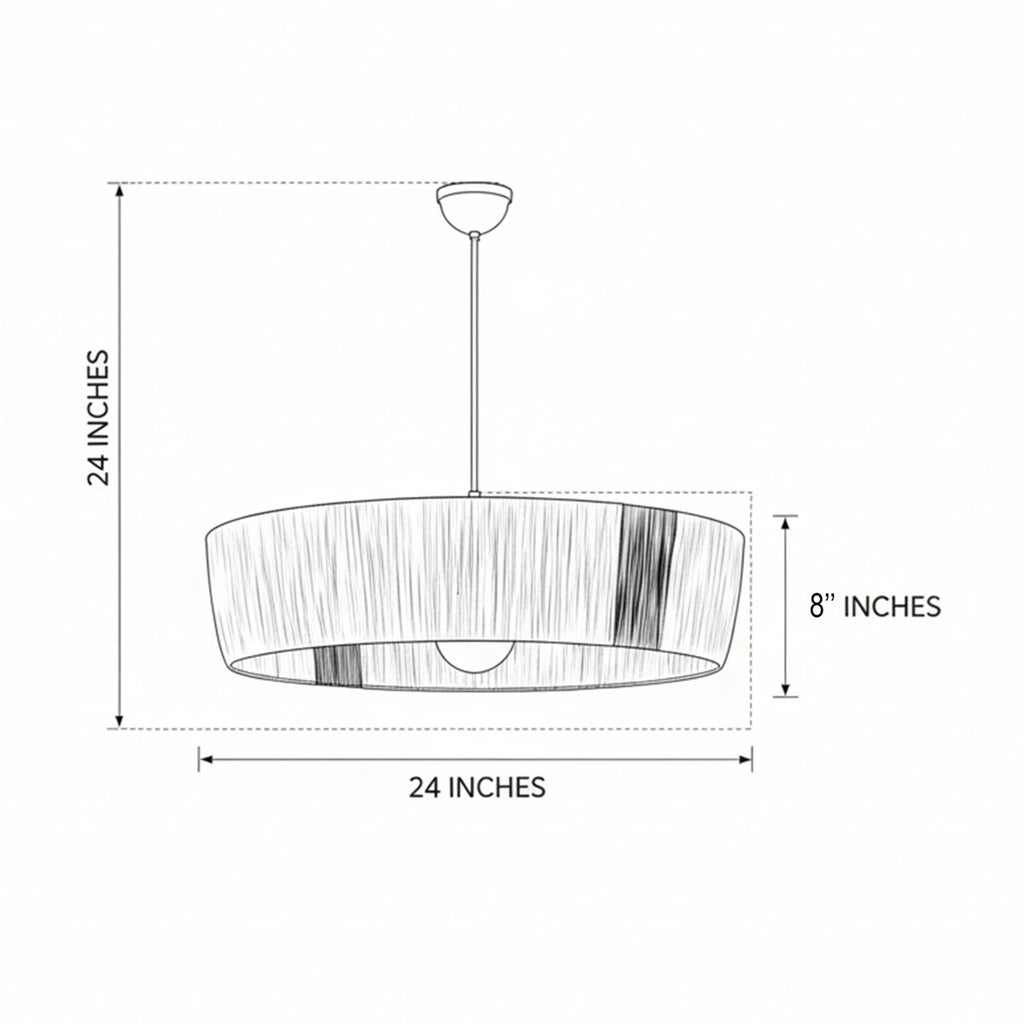 Adjustable Height Metal Body Wide Drum Chandelier
