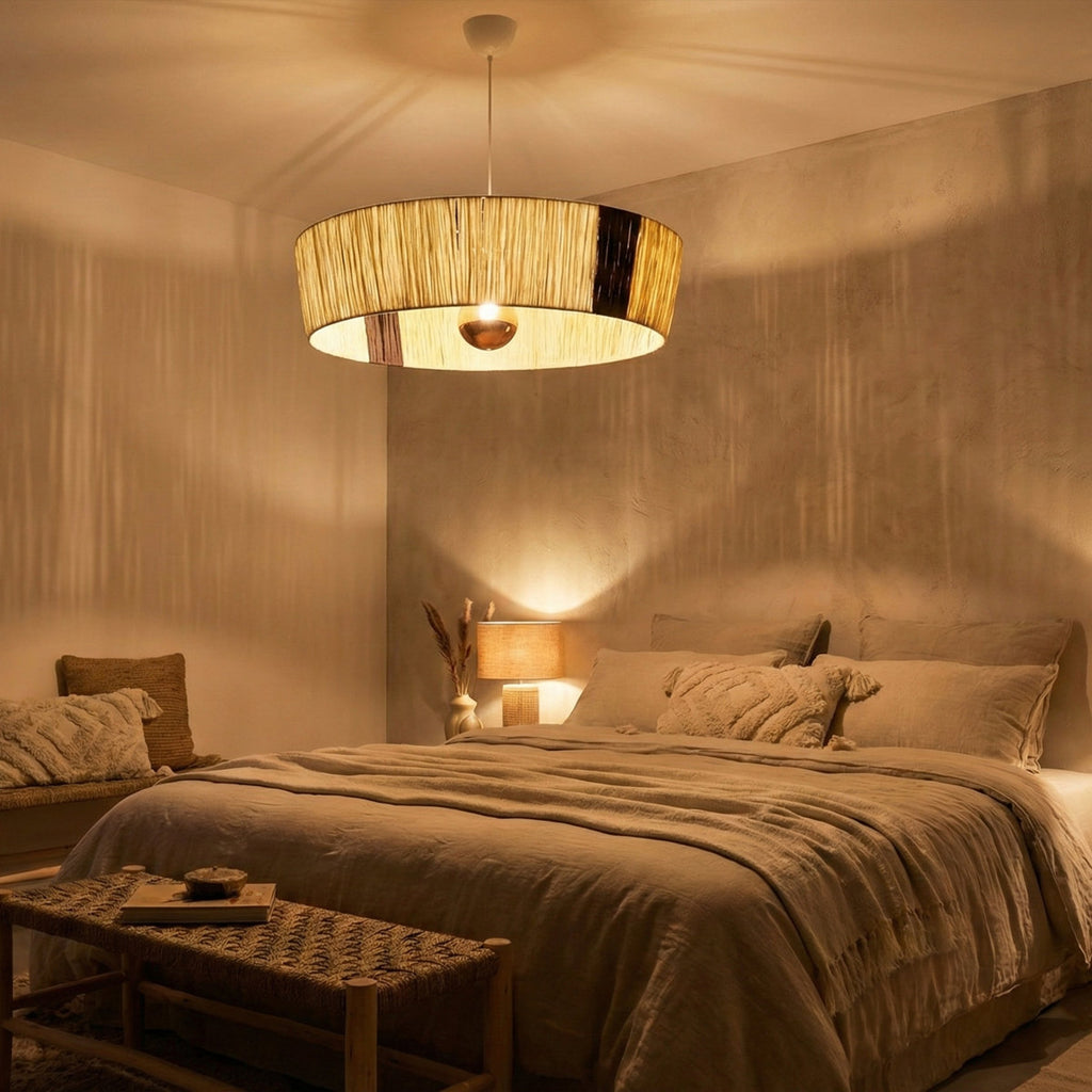 Adjustable Height Metal Body Wide Drum Chandelier