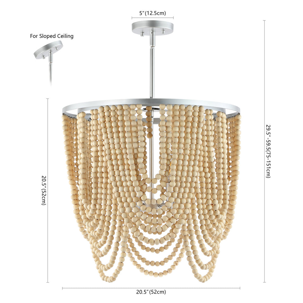 Adrain 4-Light Wood Dimmable Chandelier