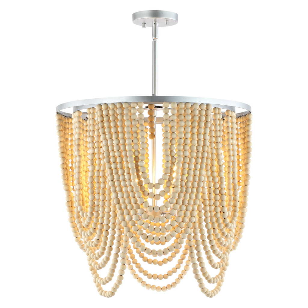 Adrain 4-Light Wood Dimmable Chandelier