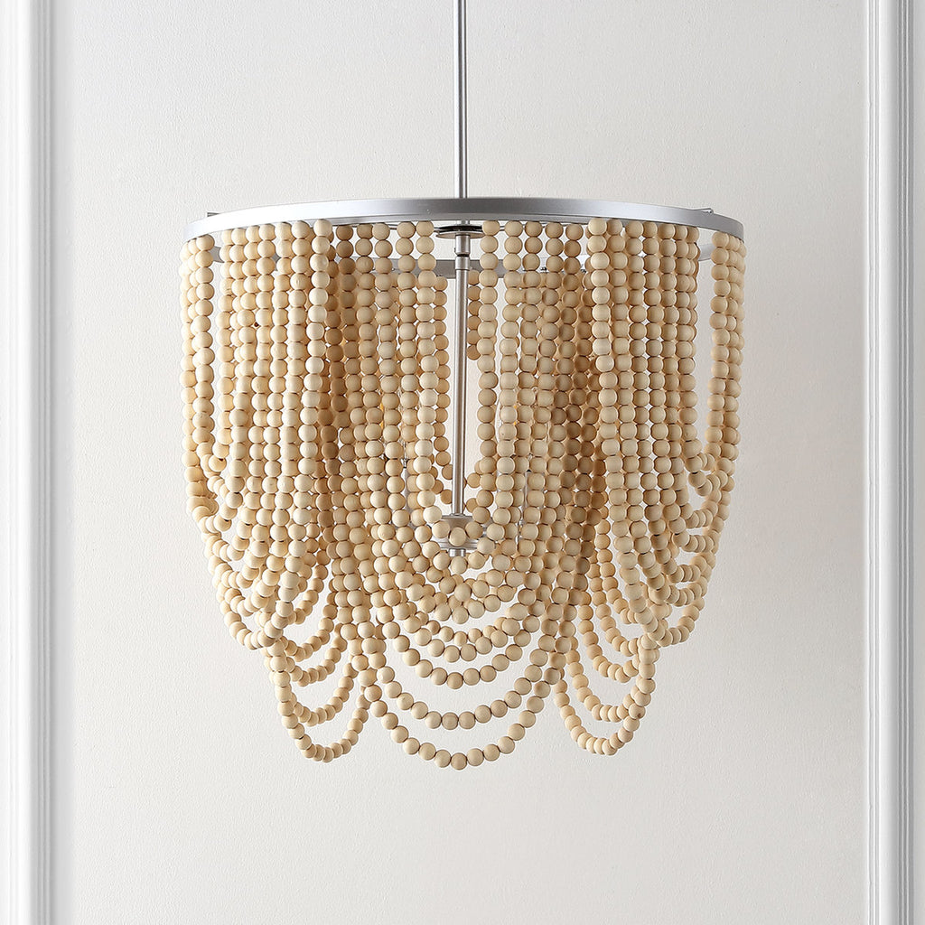 Adrain 4-Light Wood Dimmable Chandelier