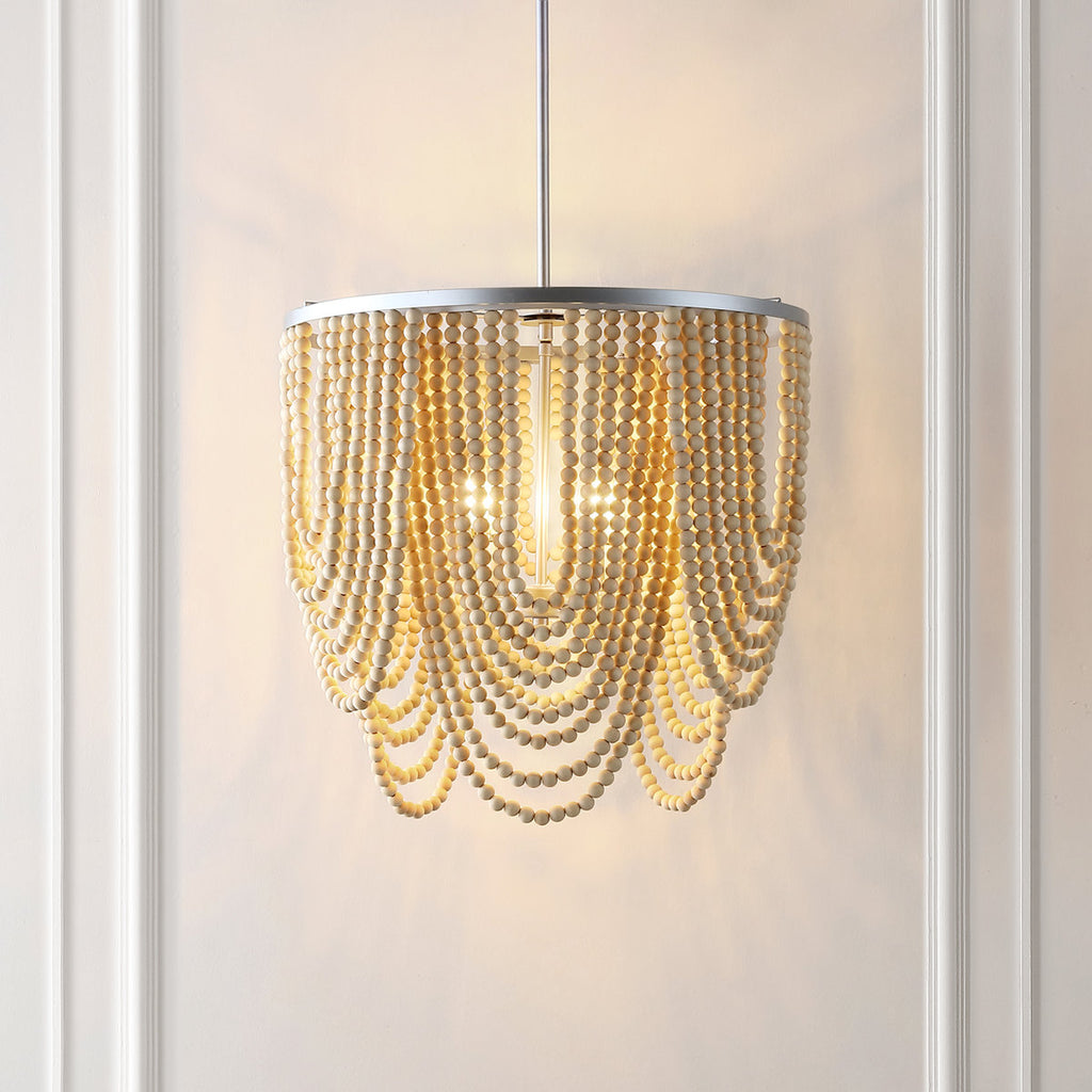 Adrain 4-Light Wood Dimmable Chandelier