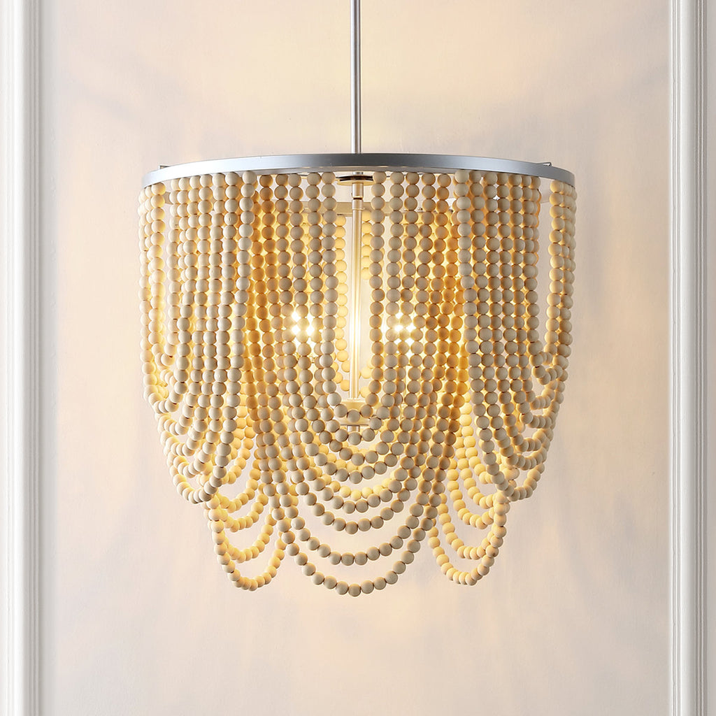 Adrain 4-Light Wood Dimmable Chandelier