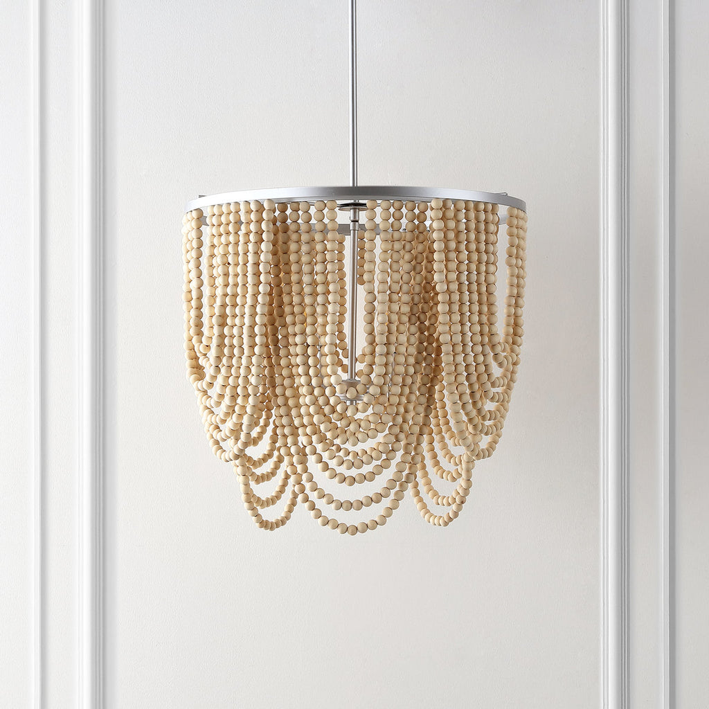 Adrain 4-Light Wood Dimmable Chandelier