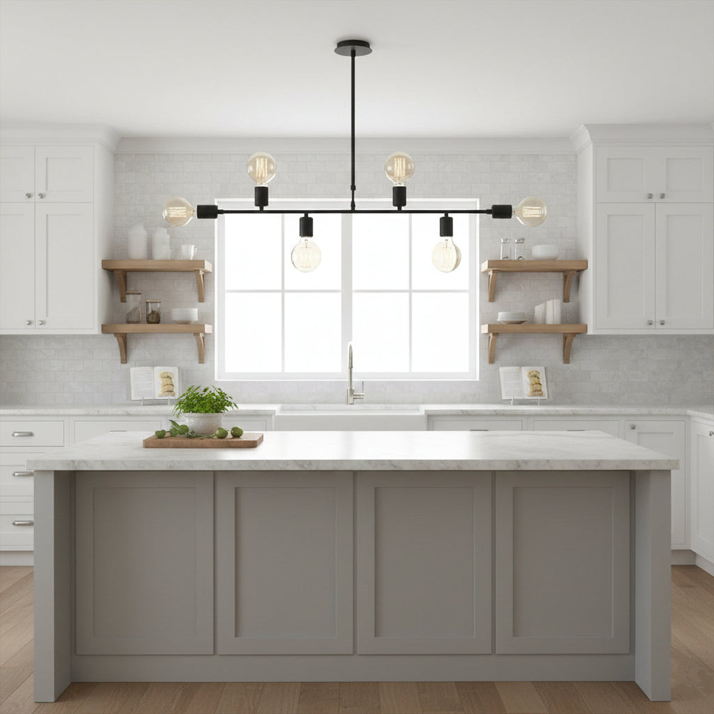 Alaric 6-Light Modern Linear Sputnik Chandelier