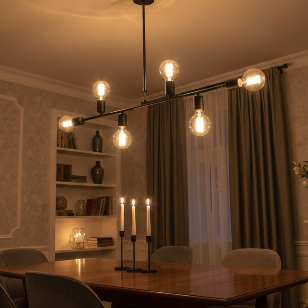 Alaric 6-Light Modern Linear Sputnik Chandelier