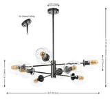 Alpharetta 8-Light Dimmable Sputnik Modern Linear Chandelier