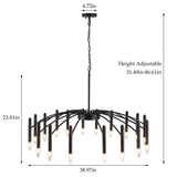 Apogeeville 18-Light 39" Modern Linear Sputnik Candle Style Chandelier for Living Room Kitchen Island Bedroom