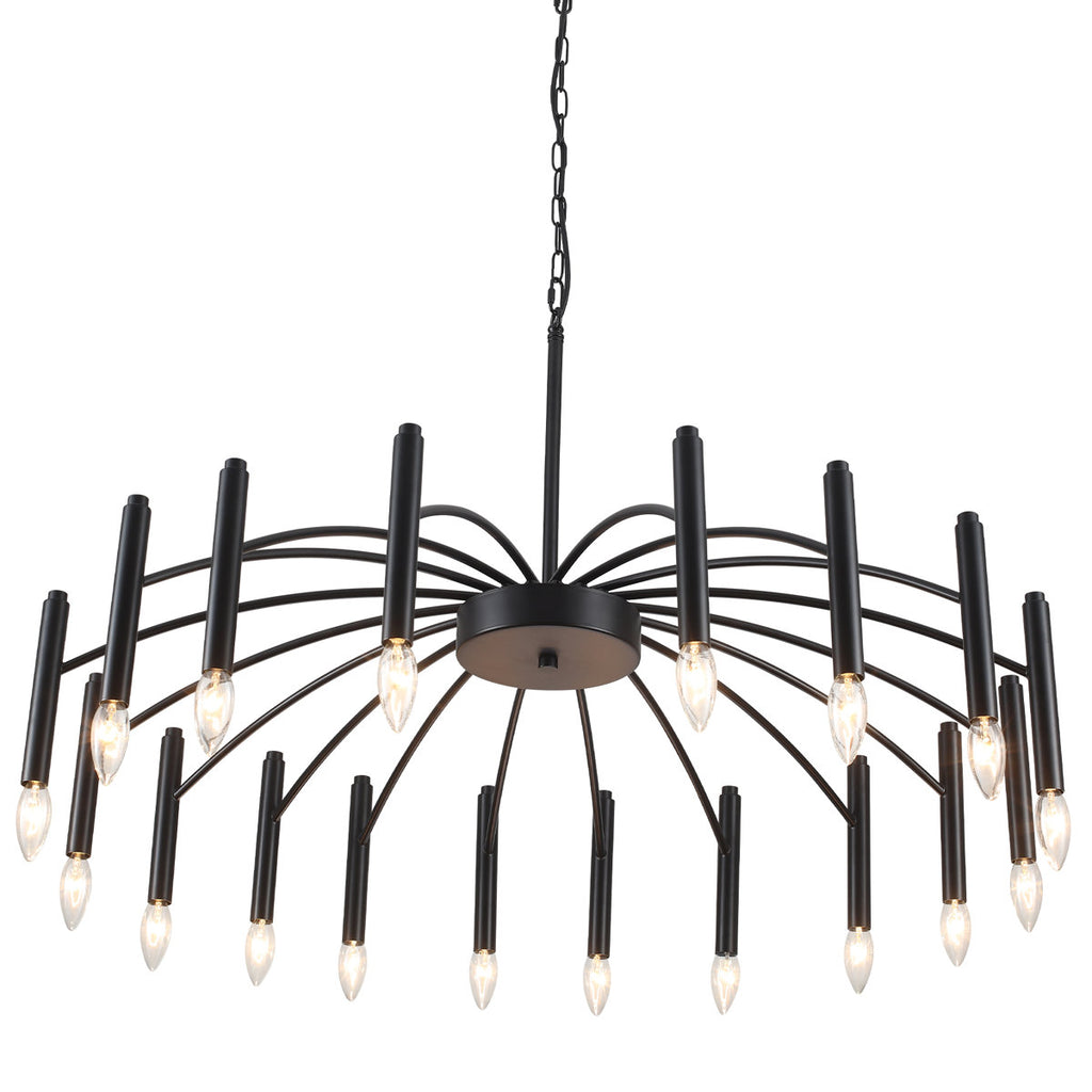 Apogeeville 18-Light 39" Modern Linear Sputnik Candle Style Chandelier for Living Room Kitchen Island Bedroom