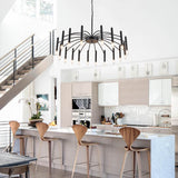 Apogeeville 18-Light 39" Modern Linear Sputnik Candle Style Chandelier for Living Room Kitchen Island Bedroom