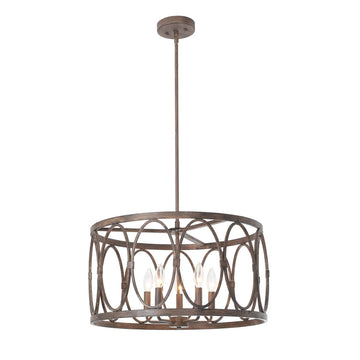 Argeros 5-Light Dimmable Drum Chandelier