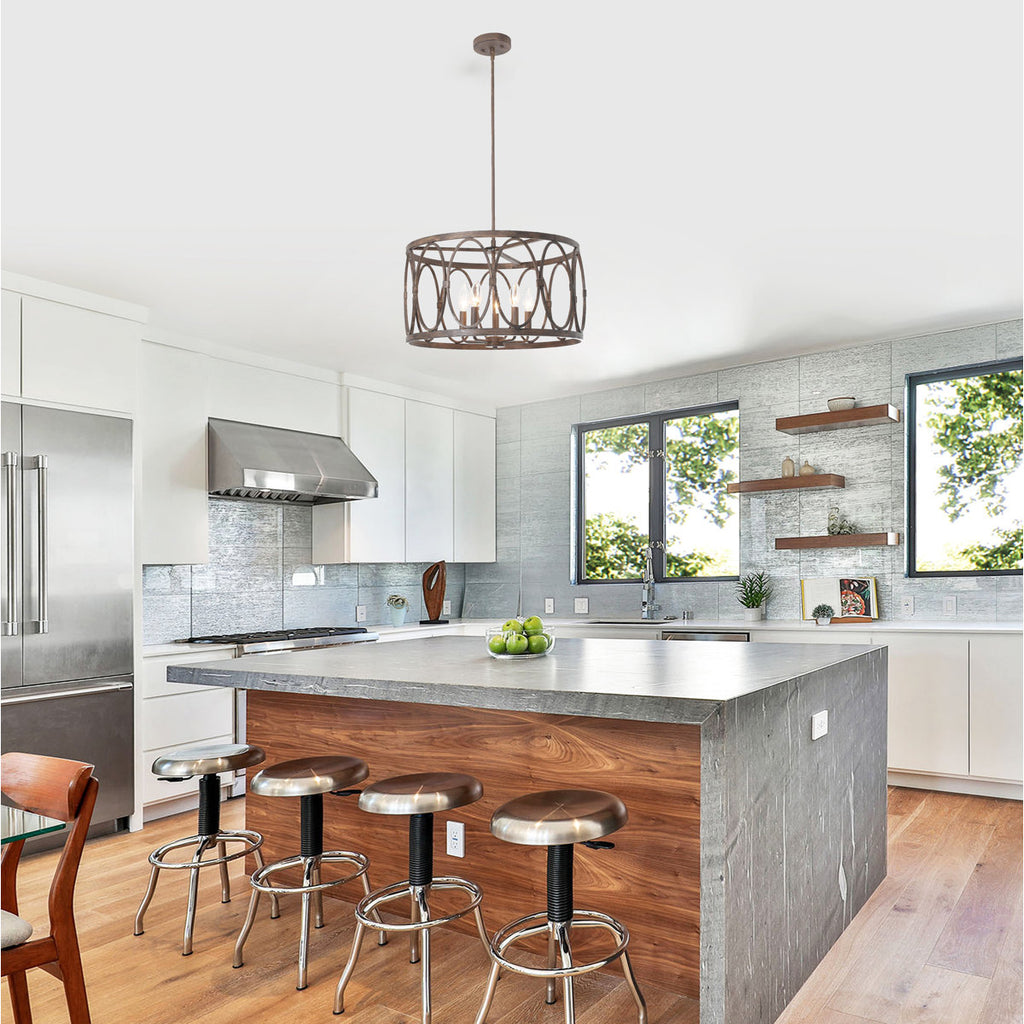 Argeros 5-Light Dimmable Drum Chandelier