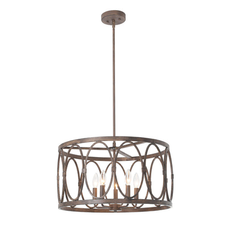 Argeros 5-Light Dimmable Drum Chandelier