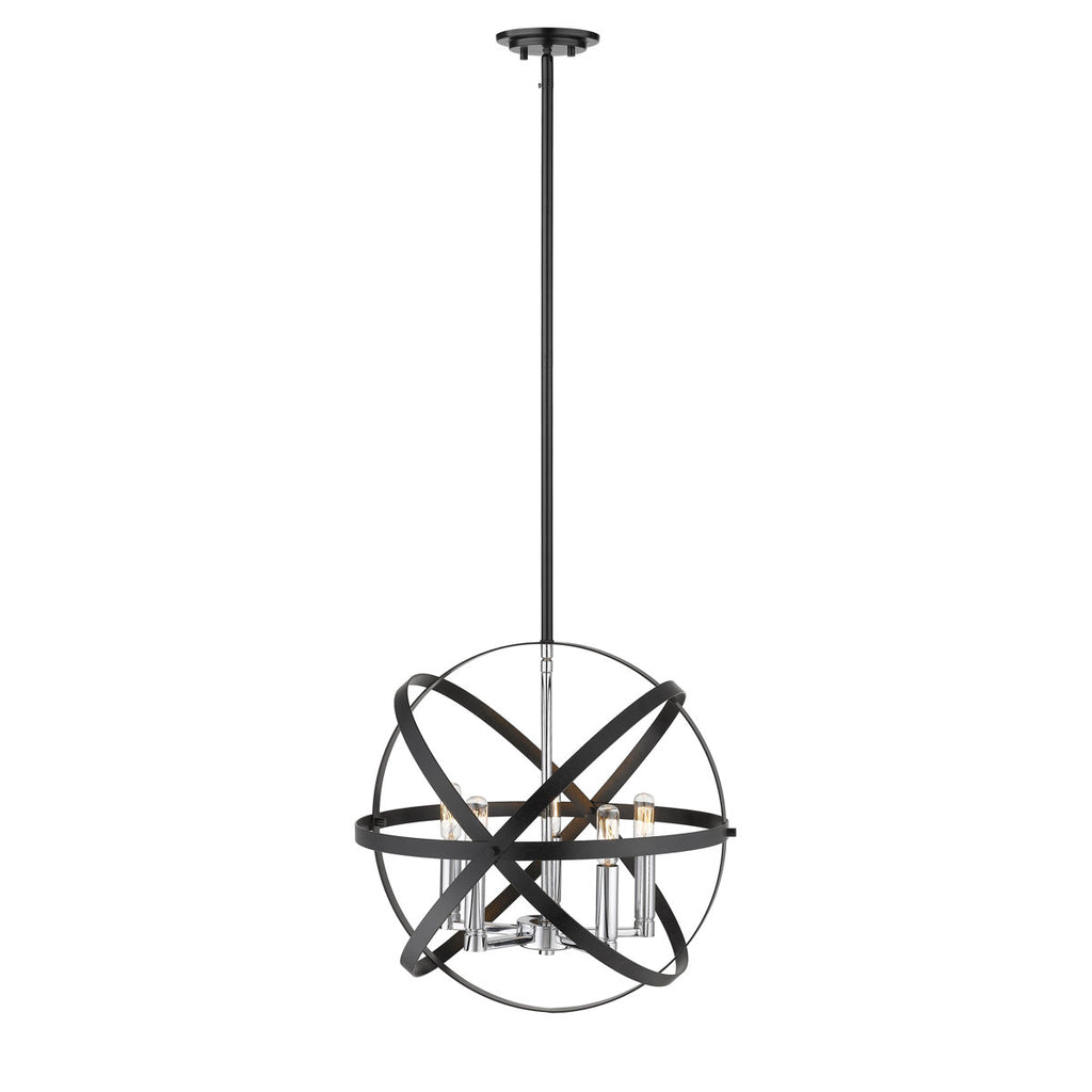 Avers 5-Light Steel Dimmable Globe Chandelier