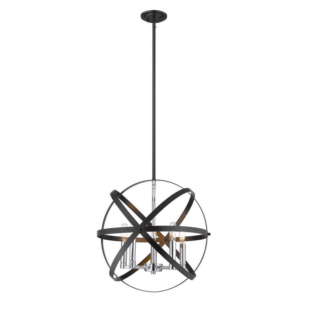 Avers 5-Light Steel Dimmable Globe Chandelier