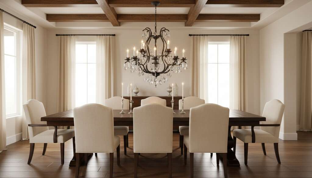Wrought Iron Crystal Chandelier H30xW28 - Lifestyle Hero 1