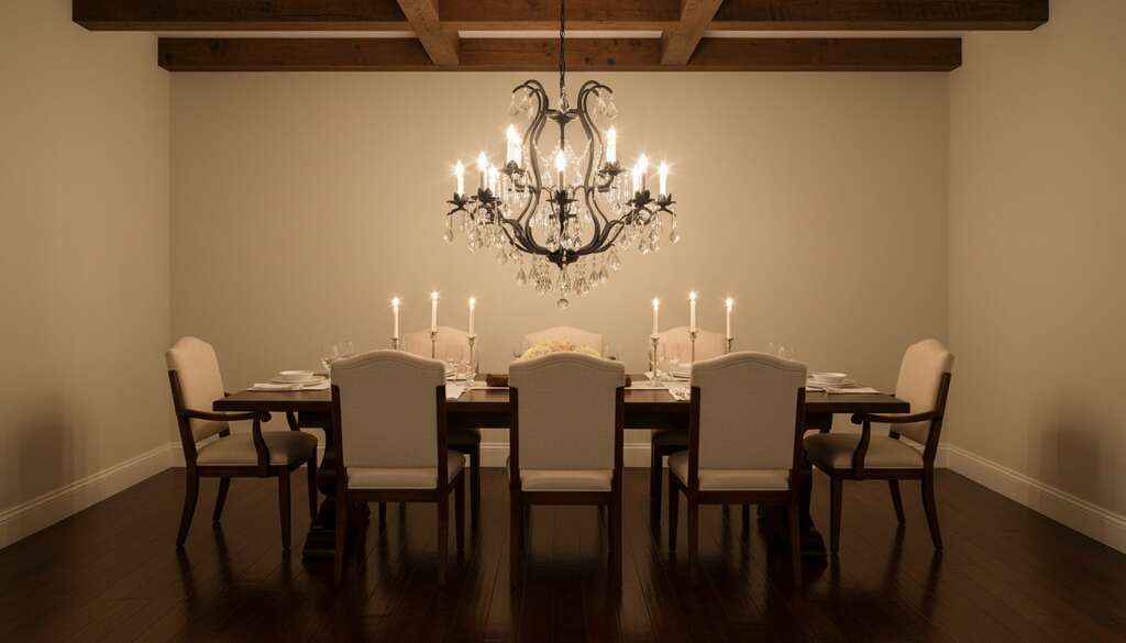Wrought Iron Crystal Chandelier H30xW28 - Lifestyle Hero 2