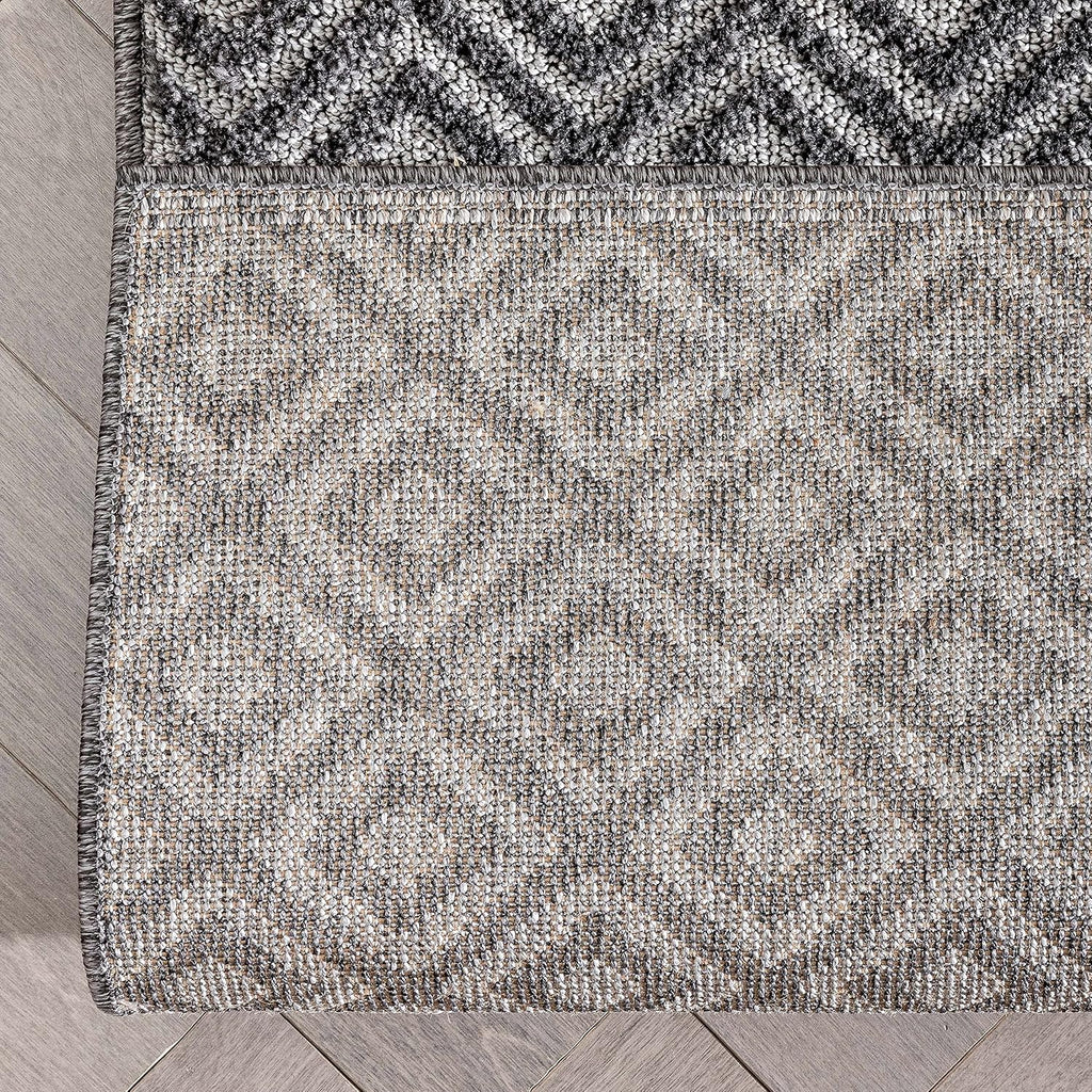 Custom Size Hallway Stair Runner - Choose Your Length - Piano Dark Grey Tribal Diamond Geometric 27 Inches Wide x 10